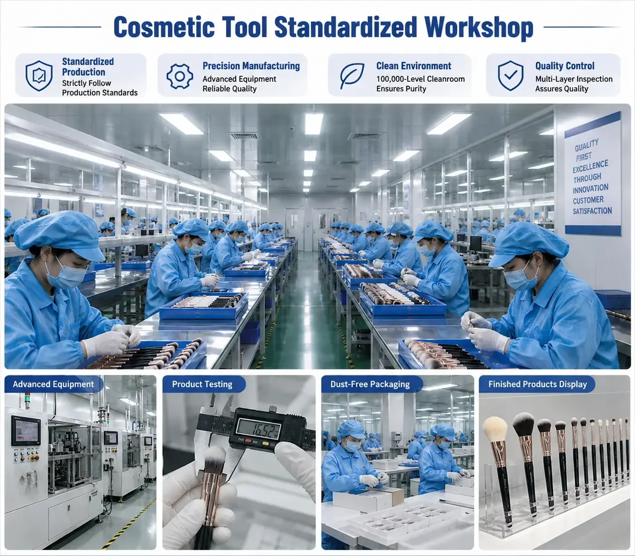 LanTing standardized beauty tools manufacturing facility with automated production lines