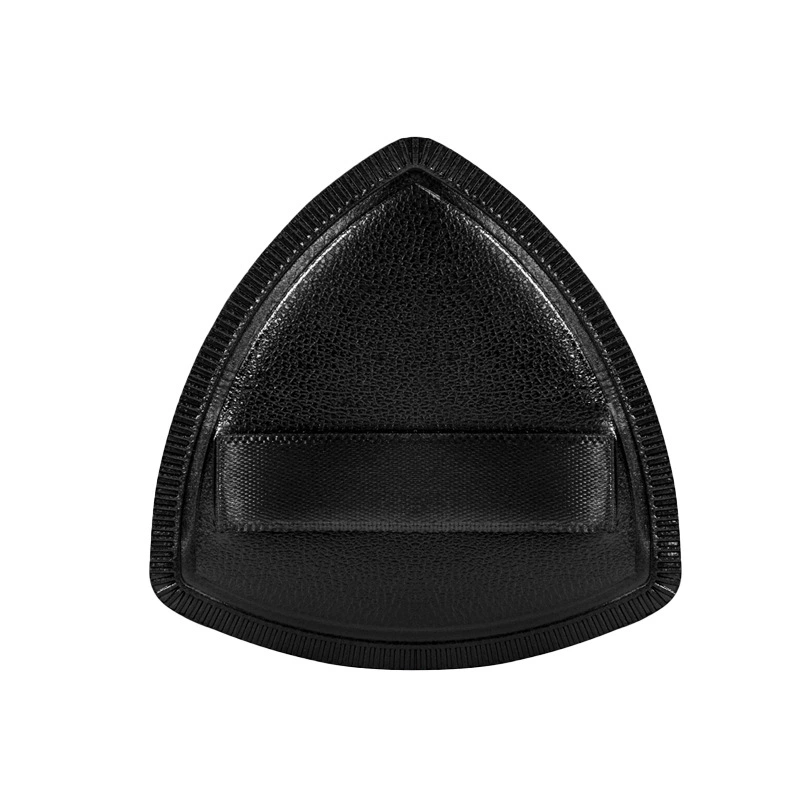 Wholesale Curved Triangle Air Cushion Puff with Leather Backing – Premium Non-Absorbing Rubycell Makeup Sponge with Ribbon Band for Liquid Foundation & Cushion Compacts (Custom OEM/ODM Private Label)