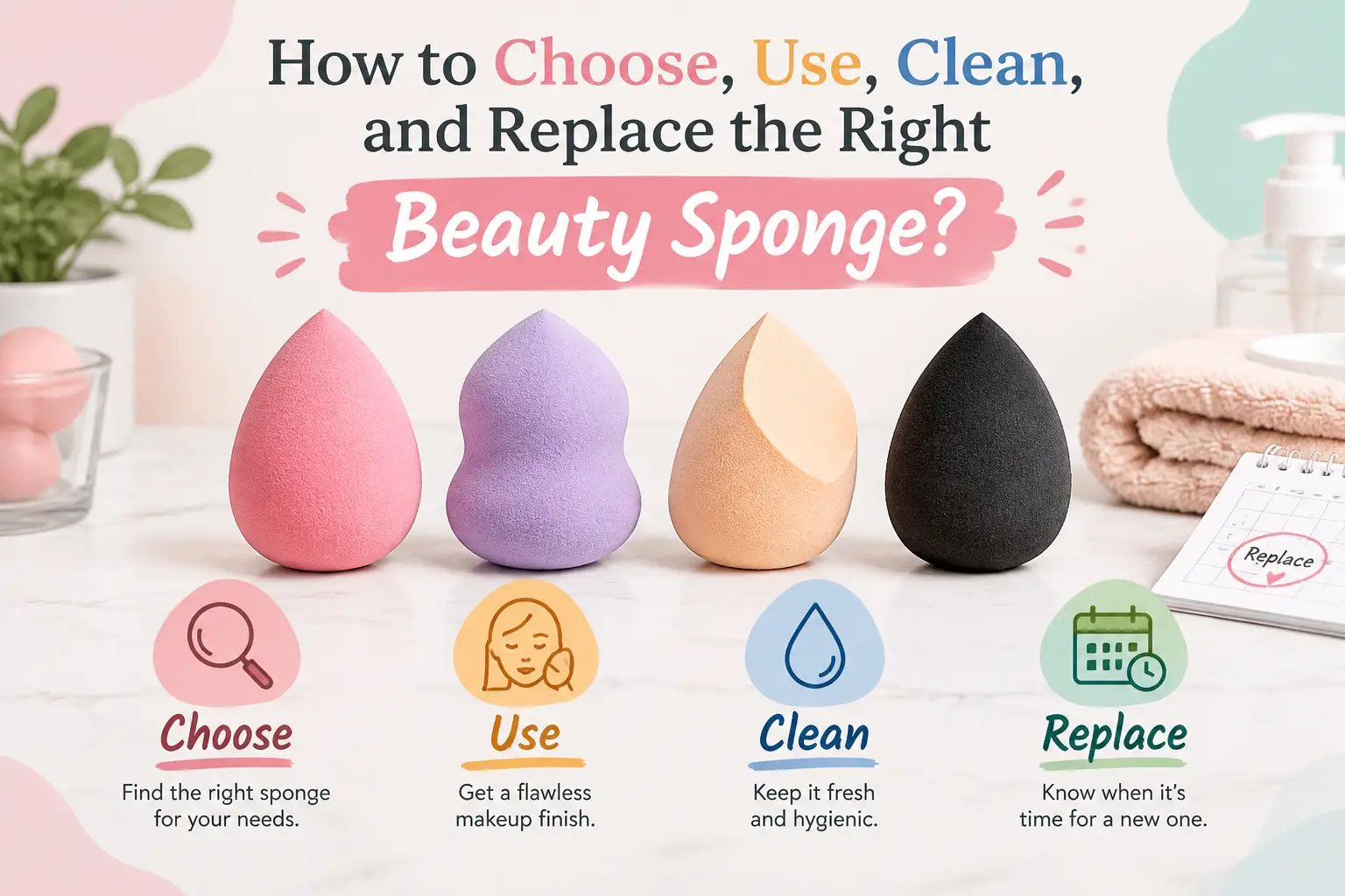 How to Choose, Use, Clean, and Replace the Right Beauty Sponge？