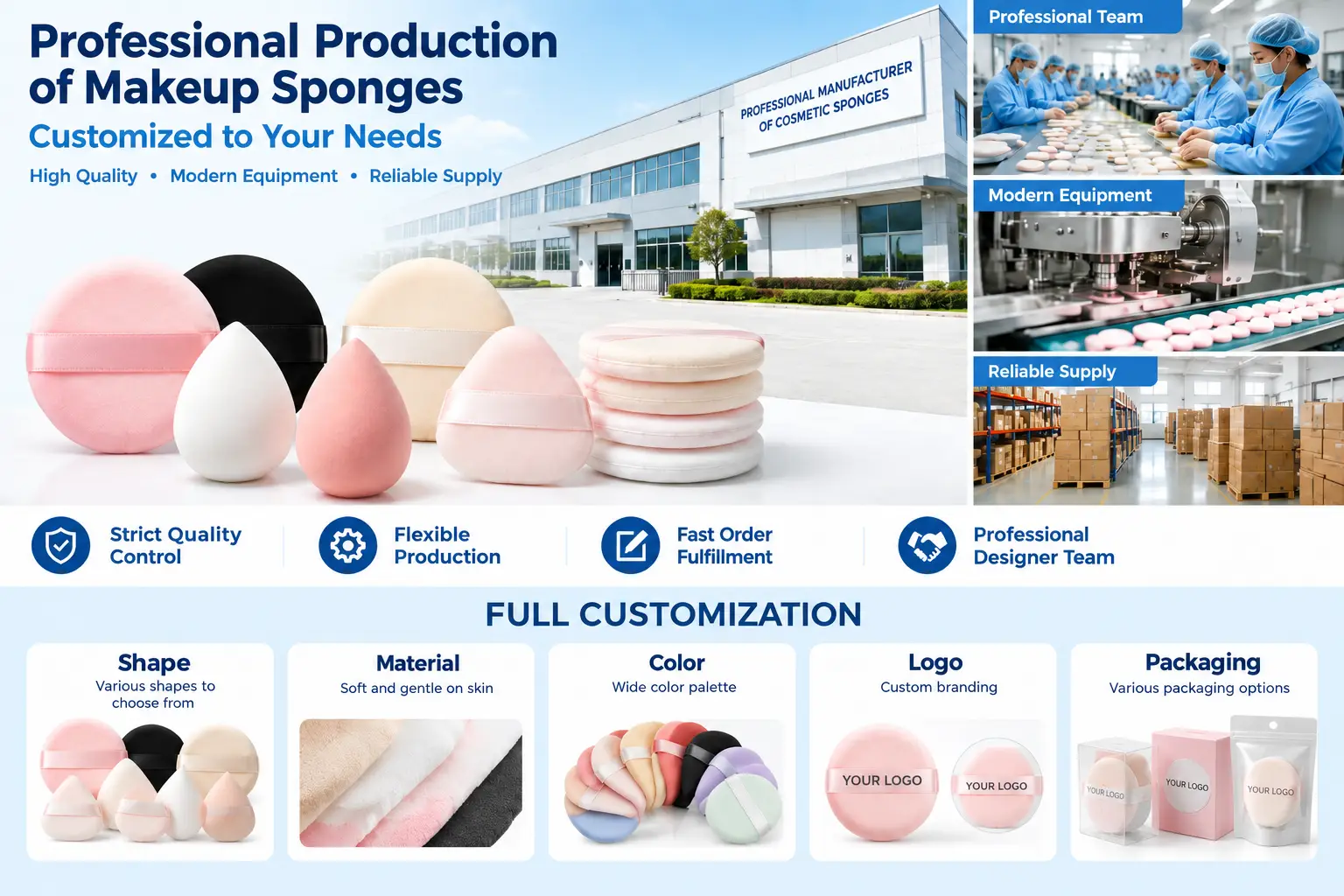 LanTing OEM/ODM Custom Beauty Sponges and Makeup Tools Showcase